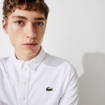 Lacoste SPORT Textured Breathable Golf Polo Shirt - Šortky Pánské Bílé | CZ-RmbH81